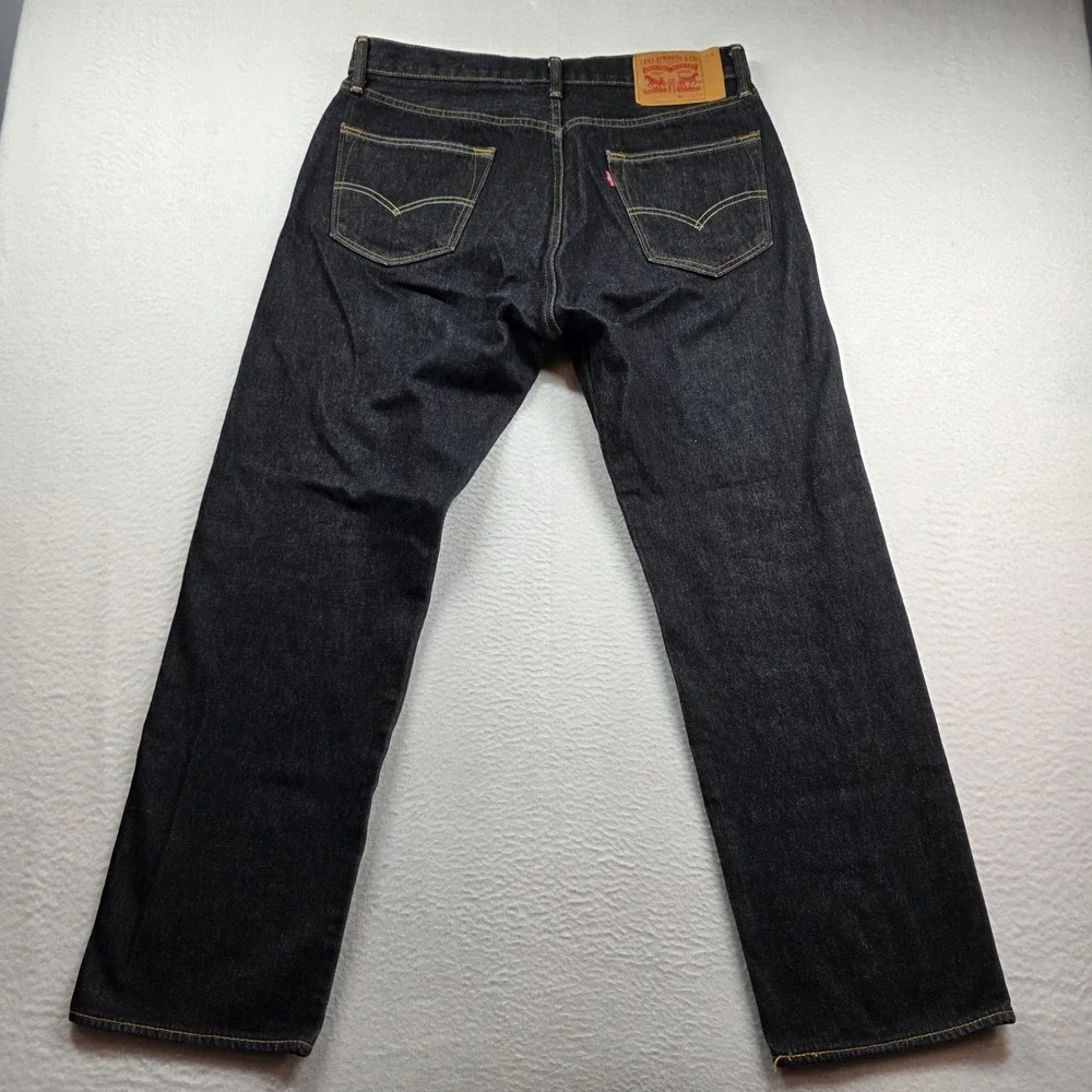 Levi's‎ 501 Original Fit Jeans Mens 36x32 Dark Indigo Button Fly Straight Leg